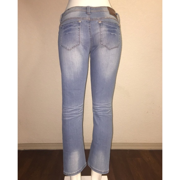 DOLLHOUSE DISTRESSED 5 POCKET DENIM JEANS SIZE 11 - Picture 4 of 5